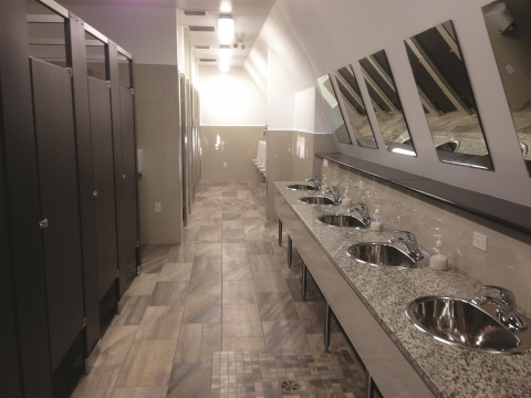 New Washroom Partitions and Sinks.