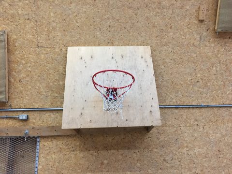 BASKETBALL NETS IN THE GYMNASIUM